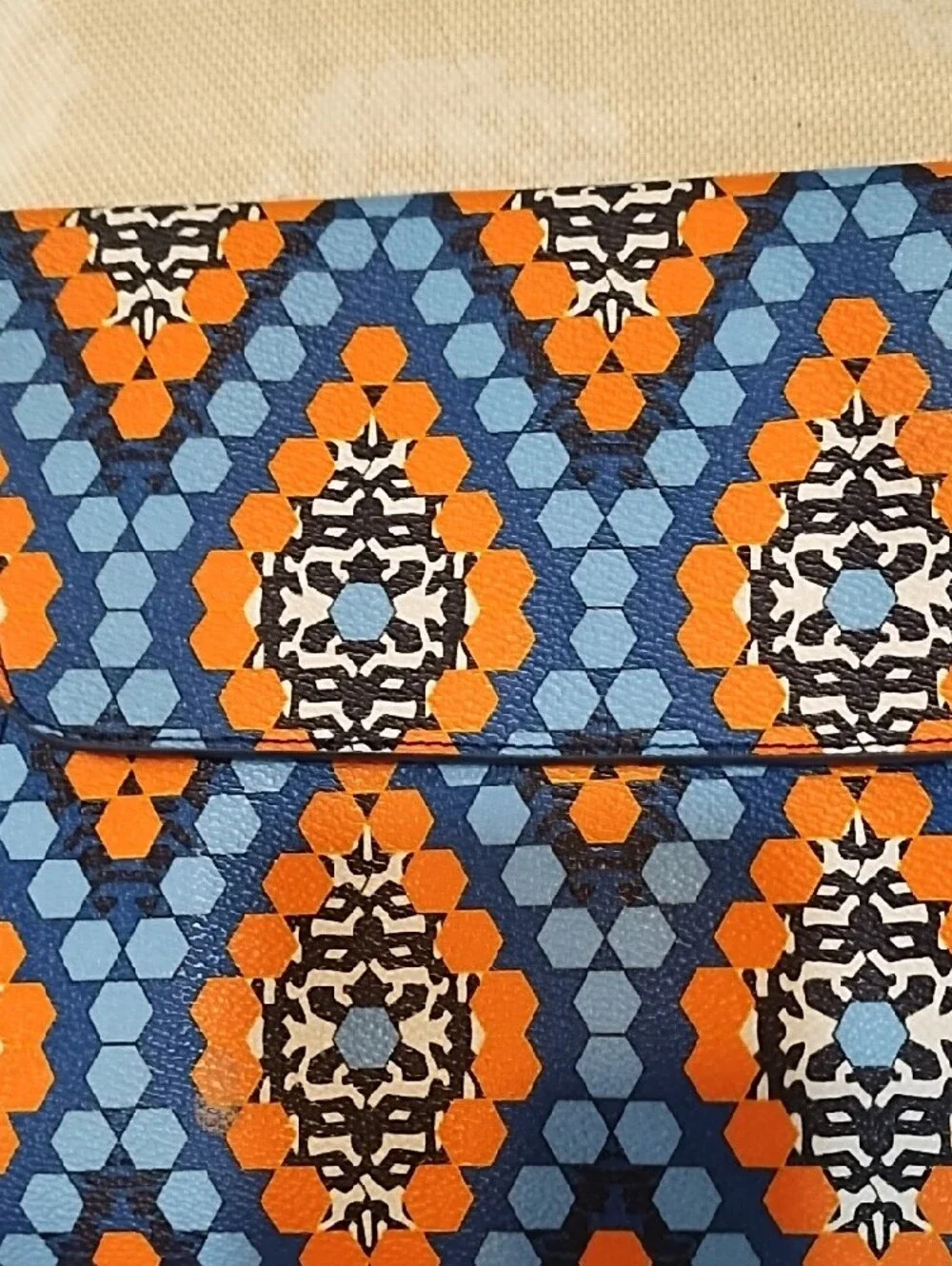 Vera Bradley Blue and Orange Geometric 3 Piece Wristlet Set VGC.